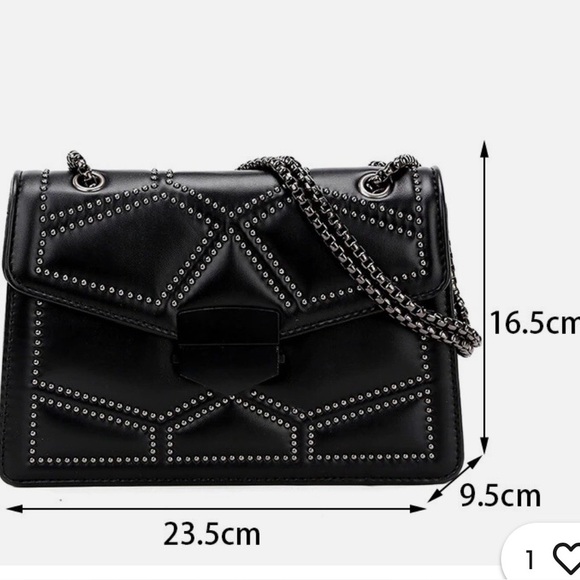 NWOT Black Sycamore Leather Studded Crossbody Bag - Picture 5 of 6